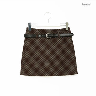 Checkered mini skirt