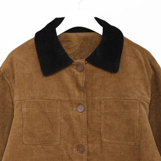 Checked two-tone corduroy jacket