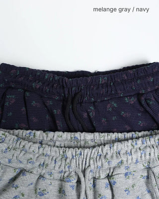 2-way hem flower waffle easy pants