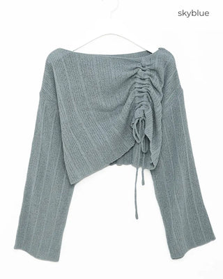String Shirring Cropped Knit