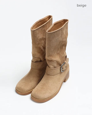 One-strap mid-calf boots