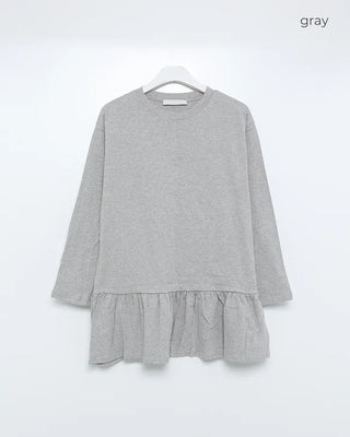 Frilled Layered Long T-Shirt