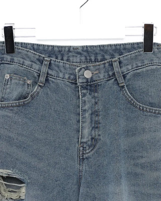Three Vintage Distressed Wide Denim Pants