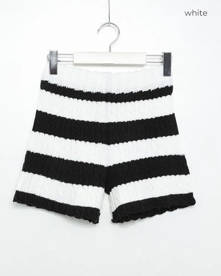 Striped knit shorts