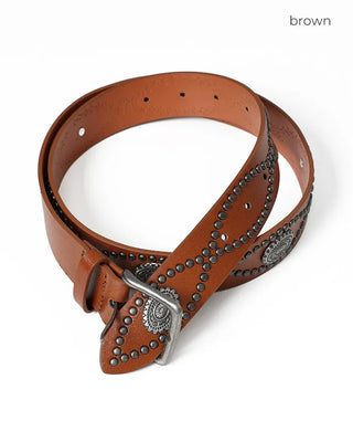 Studded leather belt