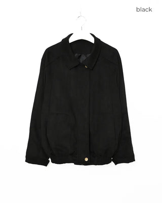 Oversized suede blouson
