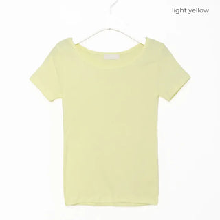 Basic slim plain short-sleeved T-shirt