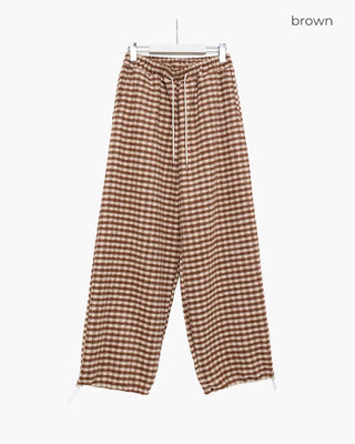 Checkered Pants with Waistband