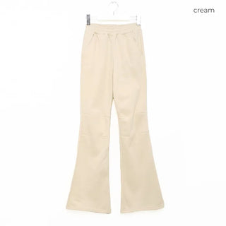 Elastic waist bootcut pants