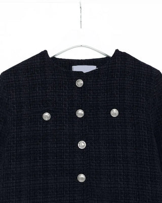 Silver Metal Tweed Jacket