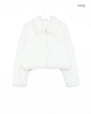 Crop fur jacket