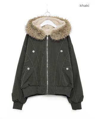 Raccoon fur hooded jacket