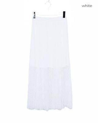 See-through lace long skirt