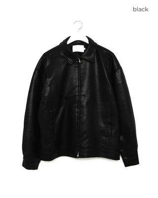Vegan leather collar jacket