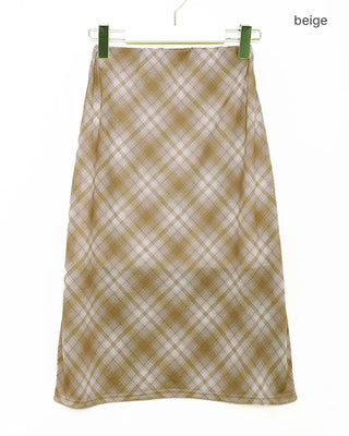 Vintage check midi skirt