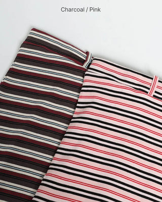 Multi-striped long skirt