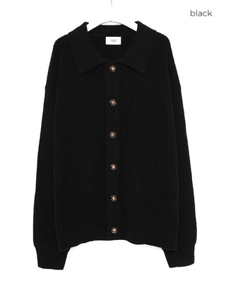 Collared knit cardigan
