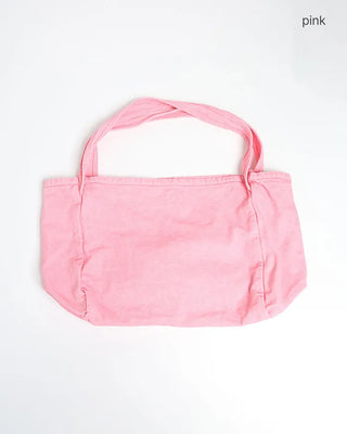 Color-washed denim square tote bag