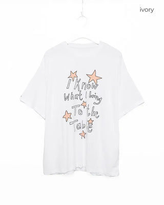 Handwritten Star Lettering Over Half T-Shirt