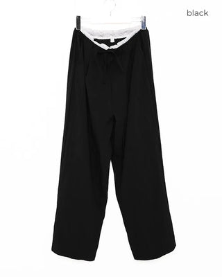 Two-tone banded slacks