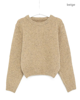 Round neck long-sleeve knit