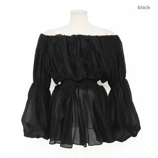 Chiffon off-shoulder blouse