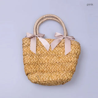 Two-ribbon basket bag