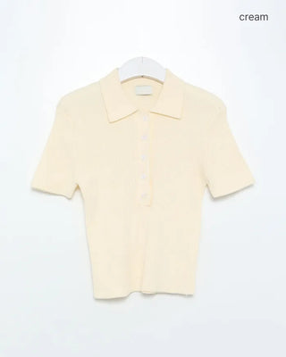 Ribbed collar knit