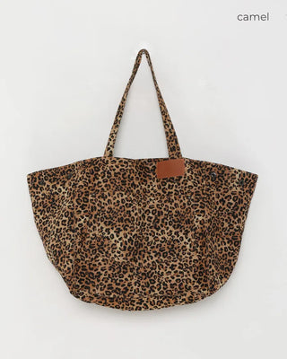 (Unisex) Leopard Big Canvas Shoulder Bag