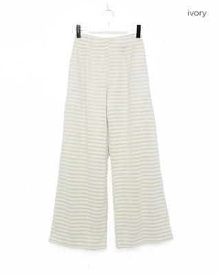 Striped elastic waist pants