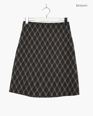 Checkered midi skirt
