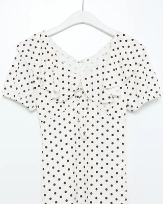 Ruffled polka dot long dress