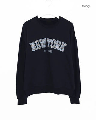 New York check sweatshirt