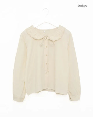 Round collar string blouse