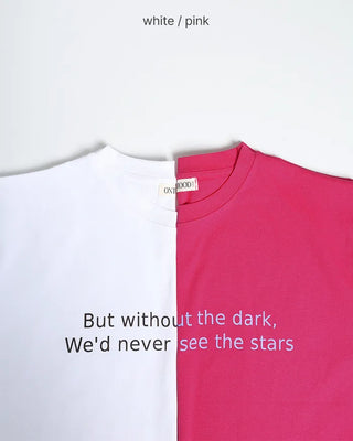 Oversized Lettering Half-Sleeve T-Shirt