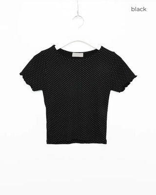 Polka Dot Short-Sleeve Round Neck T-Shirt