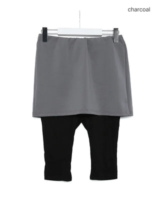 Mini skirt layered capri pants