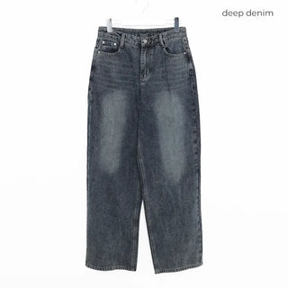 Vintage Wash Wide Denim Pants