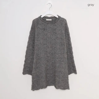 Perforated knit mini dress
