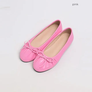 Shirred Ribbon Flat Shoes