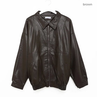 Leather zip-up jacket