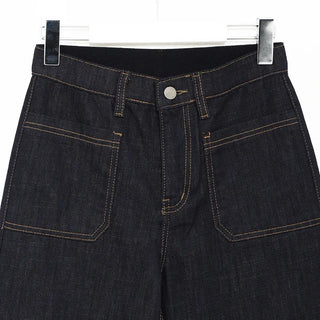 Pocket-stitched bootcut low-rise denim
