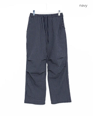 Checked Parachute Banding Pants