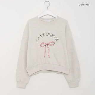 Ribbon print sweatshirt