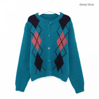 Argyle Button Cardigan