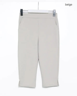 Side-slit capri pants