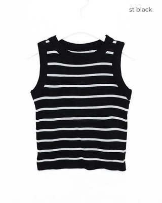 Border Round Neck Sleeveless