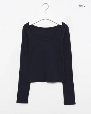 2-Way Neck Slim Long T-Shirt
