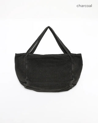 Washed cotton shoulder bag
