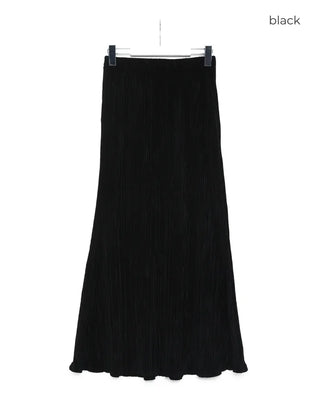 Matte color pleated skirt
